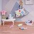 WEHOO 74Pcs Set Backpack Dollhouse Acessories Furniture Mini Cabinet with Drawers Case Handbag Towel Cosmetic Bathroom