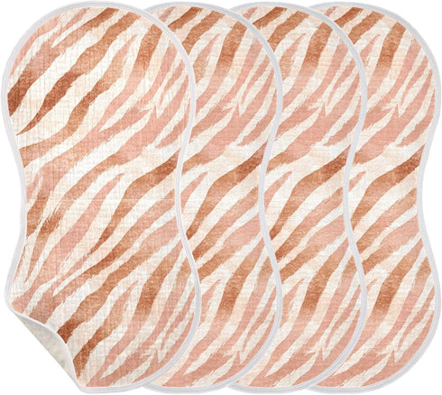 tplaotee 22x11in Pastel Brown Zebras Cotton Soft Burp Cloths Soft and Absorbent? Baby wash Cloth for Gender Neutral
