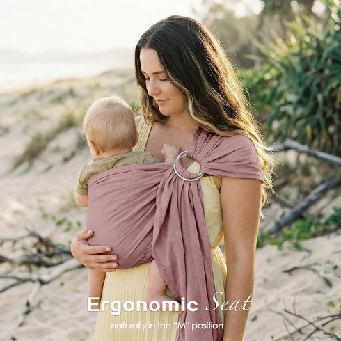 (7-35 lbs) Baby Ring Sling Wrap, Lightweight Baby Carrier Sling Toddler Sling, Cotton Baby Wraps Carrier for Infants