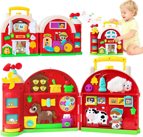 Toddler Toys for 1-2 Year Old Boys & Girls, Farm Barn Montessori