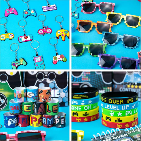 Video Game Party Favors Birthday Supplies for Kids, Game On Stuffer Gifts, Boys Gamer Party Decorations Bags