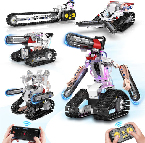 5 in 1 STEM RC Robot Building Kit for Boys, APP &