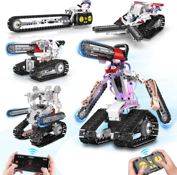 5 in 1 STEM RC Robot Building Kit for Boys, APP &
