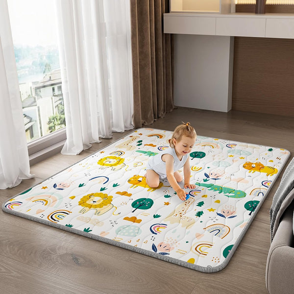 YJORIX Baby Play Mat for Floor, Thick Soft 50" X 50" Baby Floor