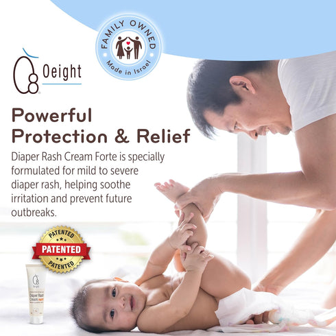 100% 75ml Oeight Diaper Rash Cream Forte, Dermatologically Tested & Hypoallergenic Formula for Baby Skin with Natural