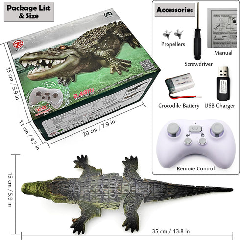 Swimming Tipmant Realistic RC Crocodile Remote Control Fish Boat Electric Animal Water Toy for Pool Lake Kids Birthday