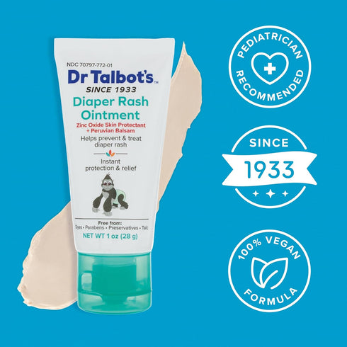 Talbot's 1 oz Dr. Baby Diaper Rash Ointment - - Zinc Oxide Skin Protectant with Peruvian Balsam - Treats and Prevents