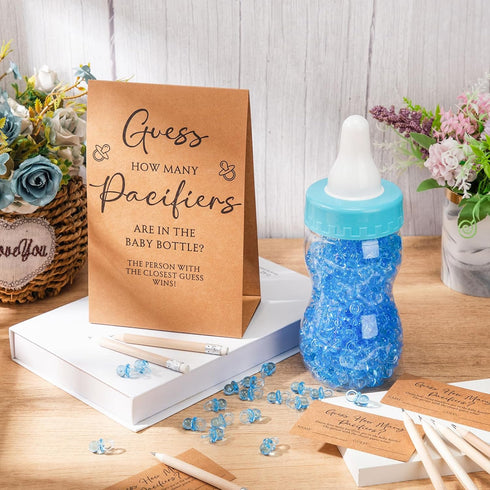 512 100 10 750ml 400 Roowest Pcs Baby Shower Games Guess How Many Pacifiers Sign Small Guessing Games HB Pencils Milk