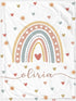 Personalized Baby Girl Blankets with Name, Custom Boho Rainbow Swaddle Blanket for