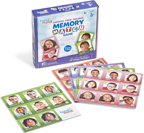 hand2mind Express Your Feelings Memory Match Game, Emotion Cards for Kids, Social Emotional Learning Activities