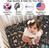 Sweet Jojo Designs Fitted Baby Crib Sheets (Black Wildflower Vintage Floral) for Girls, Infant Nursery, Toddler Room