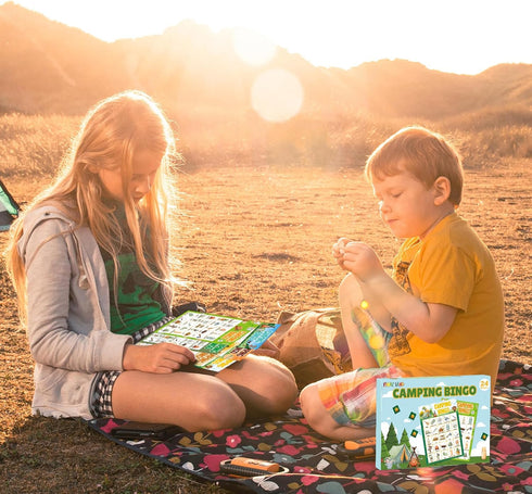 Camping Bingo Game for Kids, 24 Players Outdoor Party Camp Adventure Activities Supply