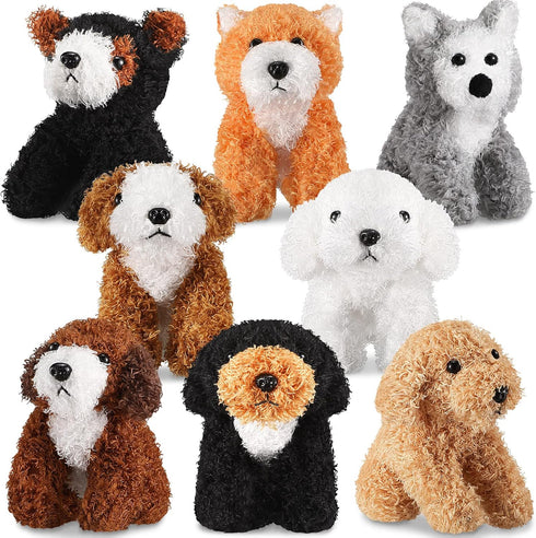 Sumind 8 Pcs Mini Plush Dogs Stuffed Animals Bulk, Assorted Cute 5 Inch Small Animal Plush Toys for Party Supplies