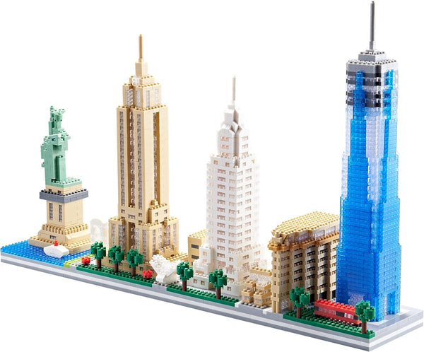New York Skyline Micro Building Blocks Set, City Architecture Model Kit for Adults and Kids, 3452 Pieces