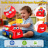 Tozkizm 18M+, 18 Talking Fire Truck Toy for Toddlers Interactive Fire Engine with Voice Repeat and Moving Mouth