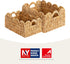 2 Pack StorageWorks Scalloped Edge Wicker Basket, Hand-woven Rattan Baskets with Built-in Handles, Water Hyacinth