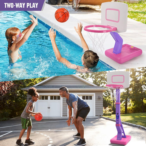 SUPER JOY Adjustable Toddler Basketball Hoop for Kids 1-3, Portable Indoor Outdoor Basketball Goal for Boys Girls
