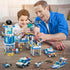 WishaLife City Police Station Toy Building Set - Police Car, Helicopter, Boat, Prison, Fun Gift for Kids 6+