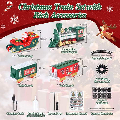 SHXYKZ Set, Set, 2 Hanging Christmas Train Under The Christmas Tree Train Toy Train for Christmas Tree with Real