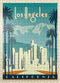 MyPuzzle Los Angeles Skyline, Vintage Poster - Premium 500 Piece Jigsaw Puzzle for Adults