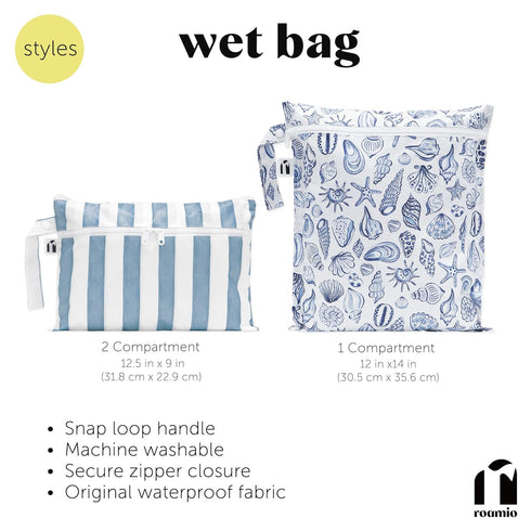 Packing Bumkins Roamio Waterproof Wet Bag for Baby, Travel, Swim Suit, Cloth Diapers, Pump Parts, Pool, Beach, Gym