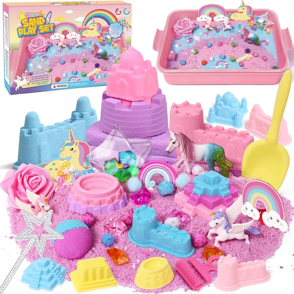 G.C Unicorn Sensory Bin for Girl Kid Toy, Play Sand Art Kit