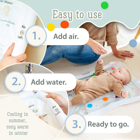 Tummy Tummy Time Water Mat for Babies Sensory Baby Water Play Mat Award-Winning Infant Activity Mat for Motor