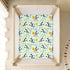 miaozhen 1 Pack 52x28 Cotton Baby Crib Sheets for Boys Girls Soft Comfy Funny Jungle Zebras Green Playard Mattress