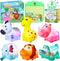 Light Up Bath Toys for Toddlers, No Hole Bath Toys with Bath Book & Organizer, Glow Bath Time Gift for Kids