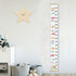Kids Growth Chart Fabric Canvas Height Measurement Ruler - Wood Frame from Baby to Adult, Colorful Cloud, 7.9 x 79in