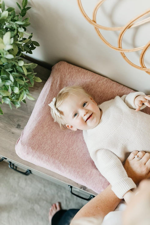 Premium Knit Changing Pad Cover by Copper Pearl: Soft, Stylish, Universal Fit for All Standard Pads, Maeve