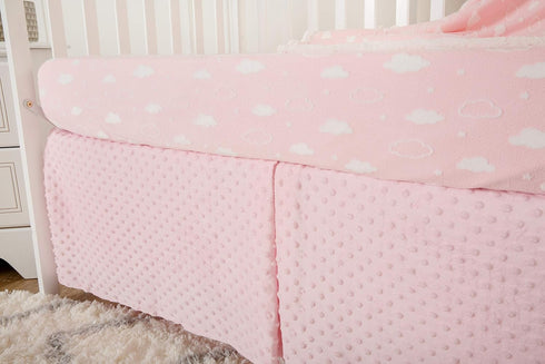 28" 52", Cozy 3D American Baby Company Heavenly Soft Chenille Fitted Crib Sheet x Warm and Neutral Chenille Sheet, Pink