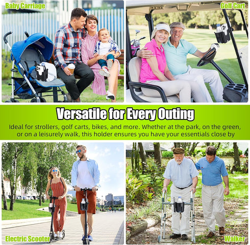 Generic Holder,2-in-1 Walker,Bike,Stroller,Wheelchair,Scooter(2 Stroller Cup Holder with Phone Cup Phone Holder