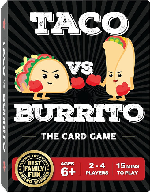 Taco vs Burrito Family Board Games for Kids 6-8, 8-12 & Up - Fun Travel Card Games for Everyone