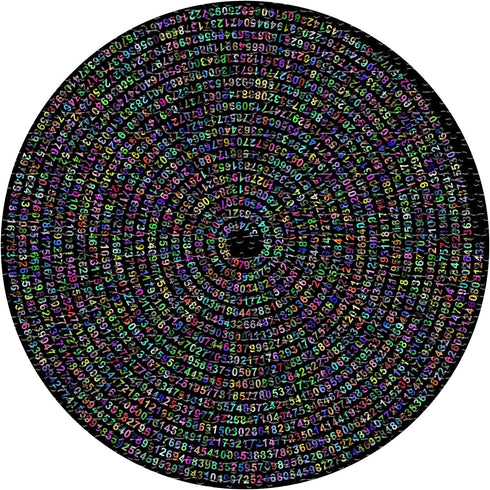 Pi p Day Puzzle for Adults 1000 Pieces, Round Rainbow Jigsaw Puzzle, Hard Impossible Puzzle by Number