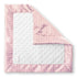 SwaddleDesigns Baby Lovie, Plush Dots with Satin Trim, White Mini Mod Circles on Pastel Pink, 14 x 14 inches
