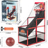 Kids Basketball Hoop Set with Stand, Arcade Game with 5 Inflatable Balls, Easy Set Up for Indoor Outdoor Competition