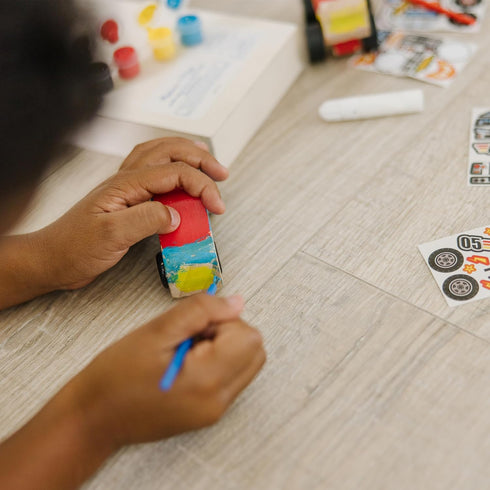 Melissa & Doug Decorate-Your-Own Wooden Craft Kits Set, Race Car and Monster Truck.