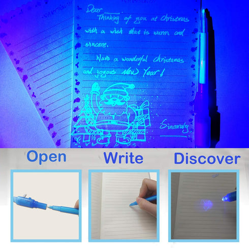 28Pcs SCStyle Invisible Ink Pen with UV Light Magic Marker for Secret Messages, Writing Information for Birthdays
