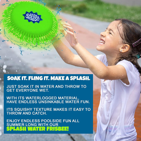 ArtCreativity Splash Water Flying Disc Toys, Set of 3, Water Splashing Frisbee for Kids, Backyard Summer Toys