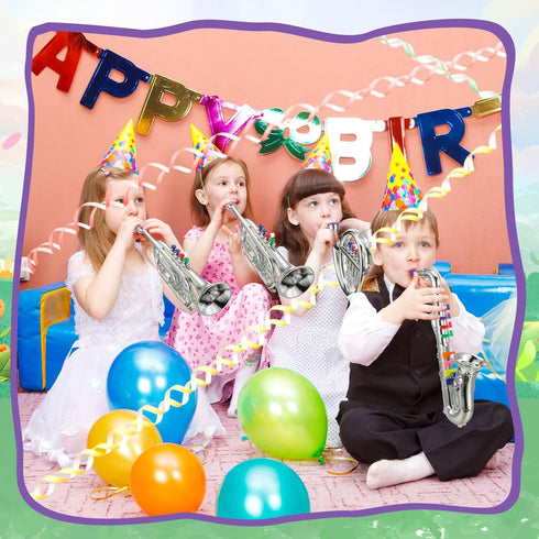 Treela Set of 3 Musical Instruments, Saxophone Trumpet and Horn for Beginners, Colorful Keys Coded for Boys Girls