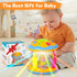Musical Rotating Light Up Infant Toys, Early Learning Baby Crawling Drum Toy, Tummy Time Educational Gifts for 1-3 Years