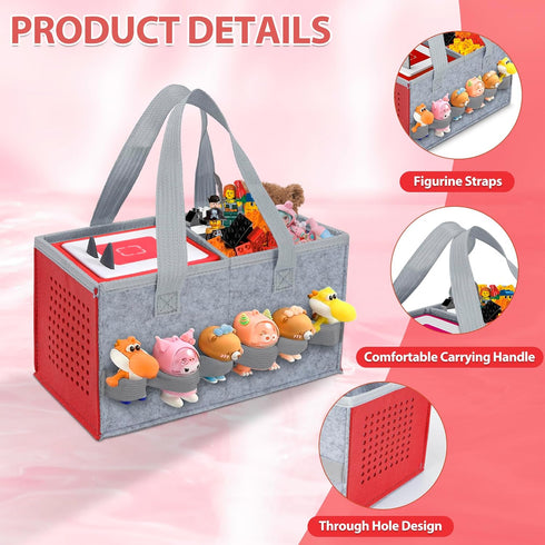Set 2 IBVIVIC Carrying Case for Toniebox Starter and Figurines, Portable Travel Felt Cloth Musical Toy Folding Bag