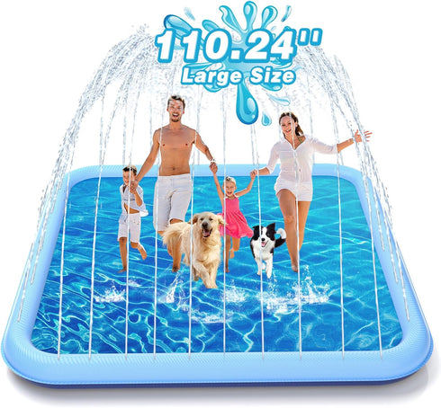 EPN Splash Pad, 155"- 110.24" Size Extra Large Sprinkler Play Mat for