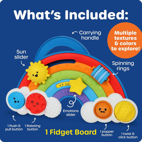 Learning Resources Rainbow Busy Board - Montessori Busy Board, Toddler Sensory Toys, Boy and Girl Travel Toys