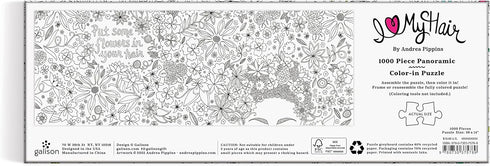 Andrea Pippins Flowers in Your Hair 1000 Piece Panoramic Puzzle from Galison - 39" x 14" Landscape, Thick Pieces