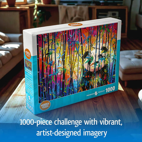 1000 Wonder Forge Peekaboo Panda Piece Jigsaw Puzzle for Adults | Unique, Perfectly-Fitting Pieces | Fun, Vibrant