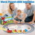 Set 2-4, Set 2 3 4 5 Train for Toddlers w/Steam, Sound & Lights, Toddler Toys for Age Electric Train with Tracks Road