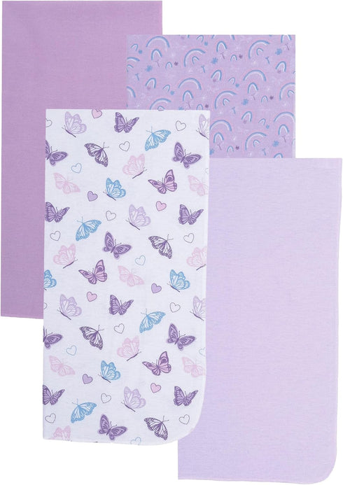 EVERYDAY KIDS 4 Pack of Soft Receiving Baby Blanket Set for Girls;