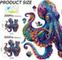 200 11.2x11.2 Qiuenisray Wooden Puzzles for Adults, Octopus Ocean Jigsaw Puzzles Pieces, Cool Wood Puzzle Wall Decor